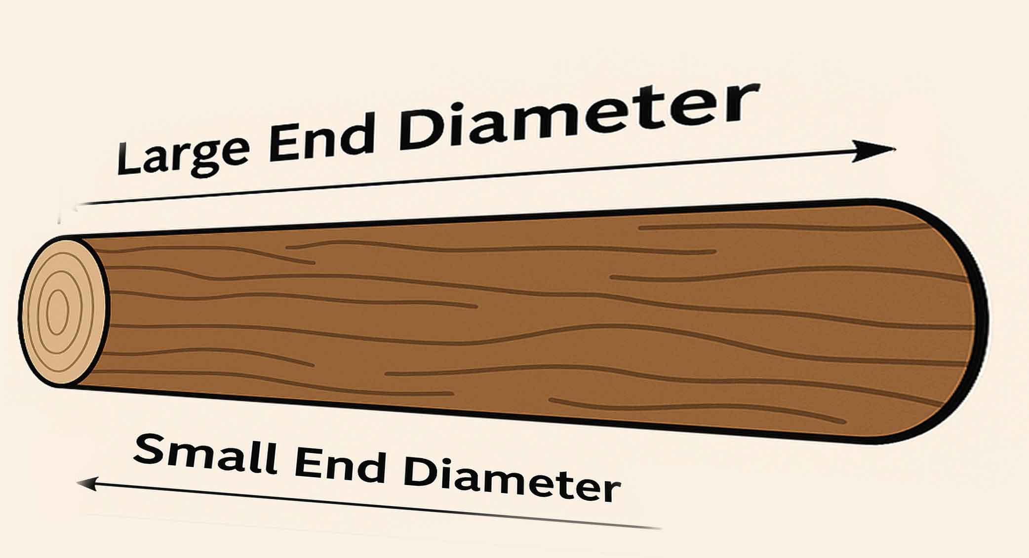 Large End Diameter and Small End Diameter Log Illustration